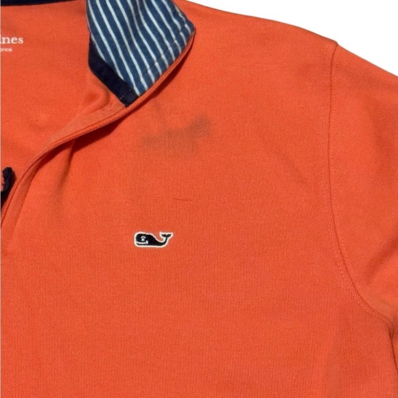 Vineyard Vines Men’s Orange Coral Blue Small 1/4 Zip Pullover Long Sleeve Golf - Picture 4 of 8